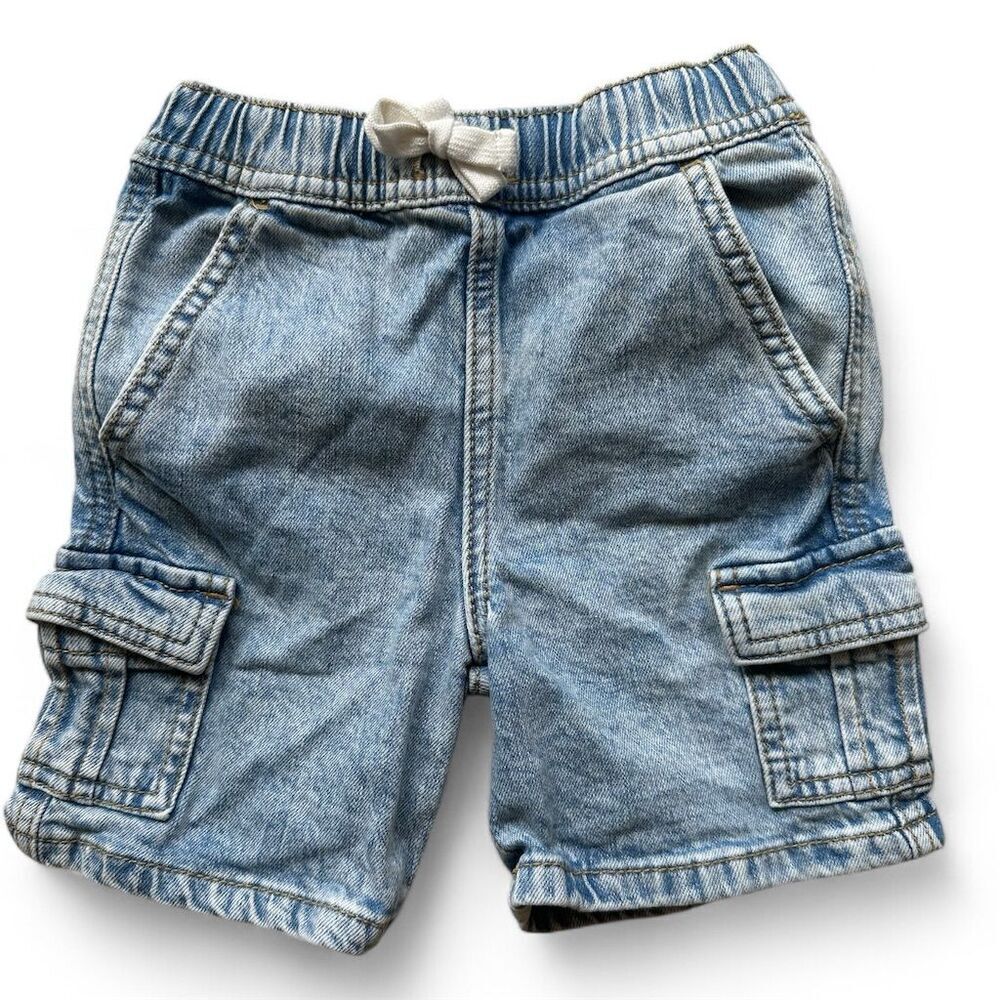 Cat & Jack Unisex Kids Cargo Shorts Blue Size 2T Elastic Waistband - Picture 2 of 6